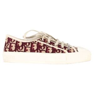 Dior Oblique Walk'n'Dior Low Top Sneakers in Red Canvas